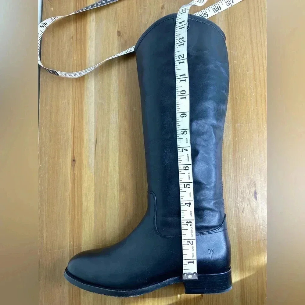 NEW FRYE Melissa Button 2 Black Leather Equestrian Boots Women’s Size 5.5B - Picture 11 of 14